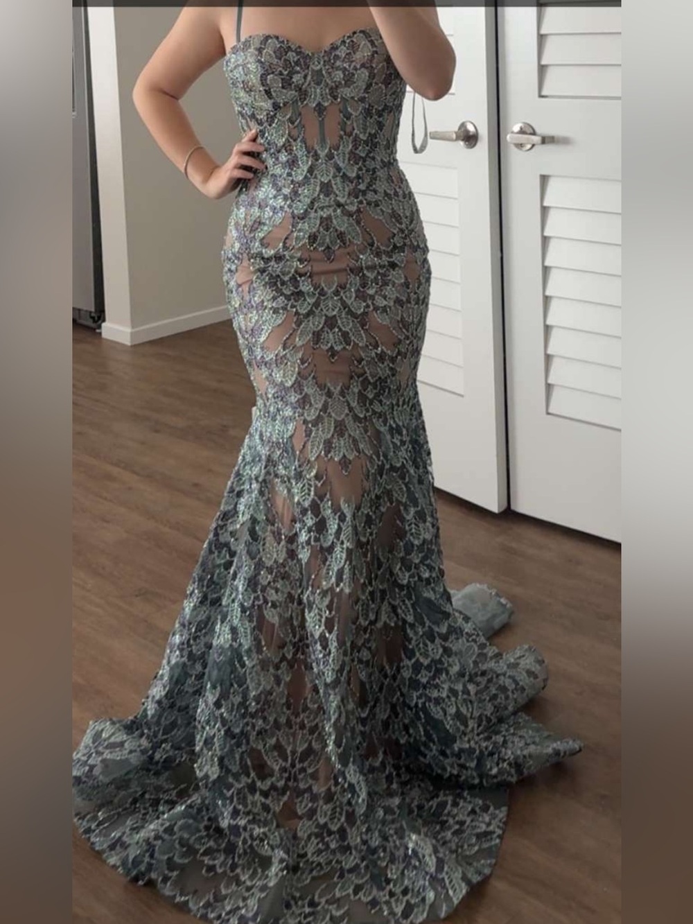 Portia and Scarlett Lace Mermaid Evening Dress